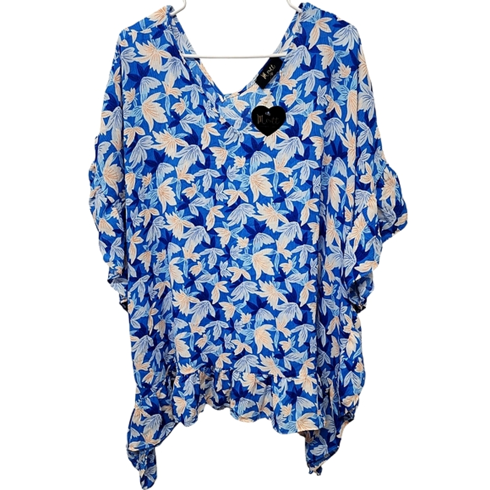 Meritt‎ Boutique Womens Caramela Floral Top/ Coverup Oversized Size Small